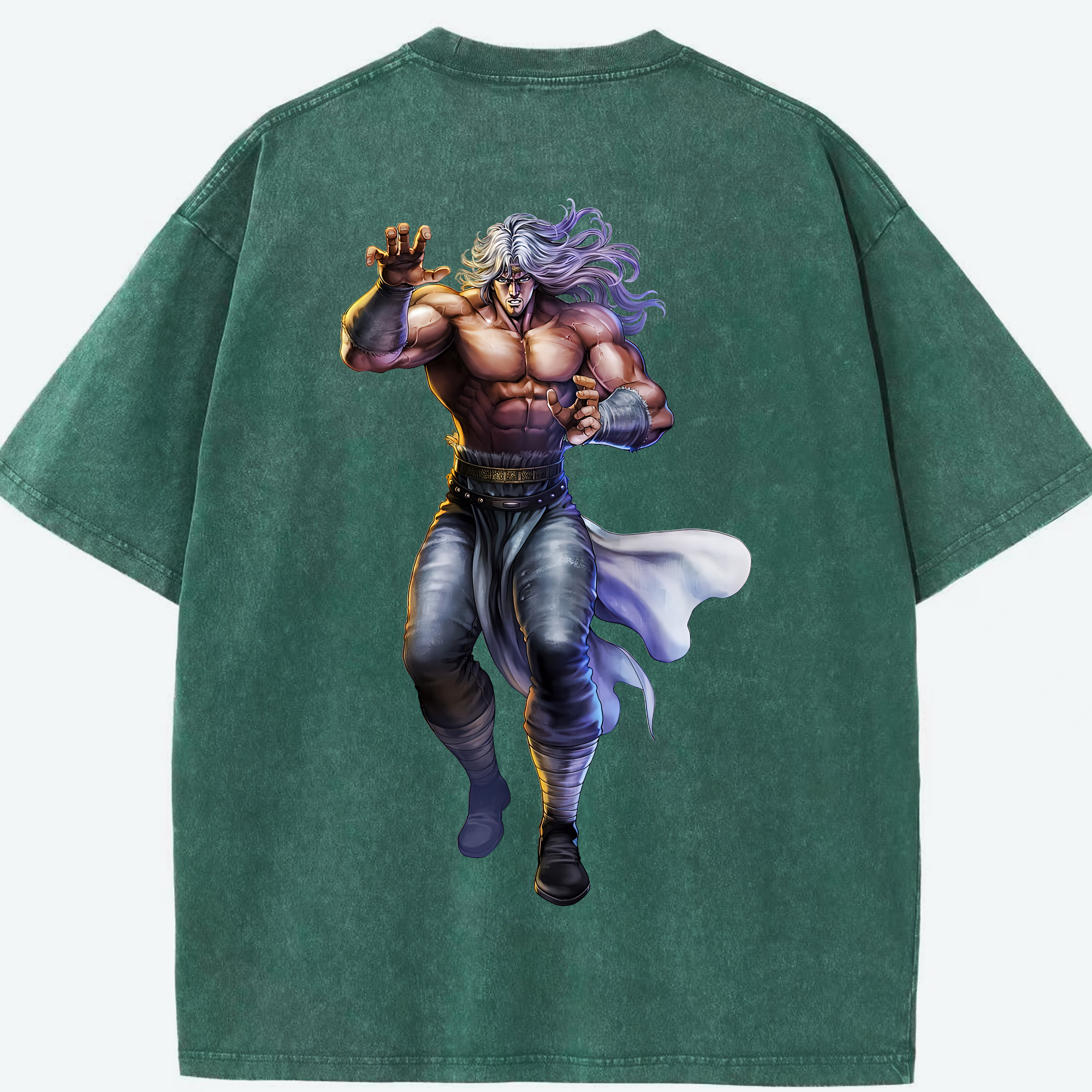 （画像用） 北斗の拳 Fist of the North Star 綿100% ヴィンテージ風 半袖Tシャツ（背面プリント）